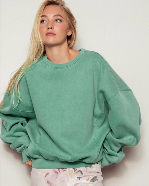 Green Oversized Sweatshirt – SuperLoveTees | Graphic Tees