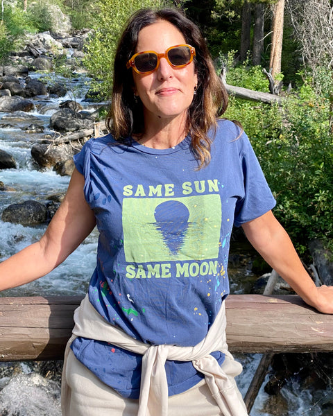 Same Sun, Same Moon - Navy Unisex Splatter Tee – SuperLoveTees