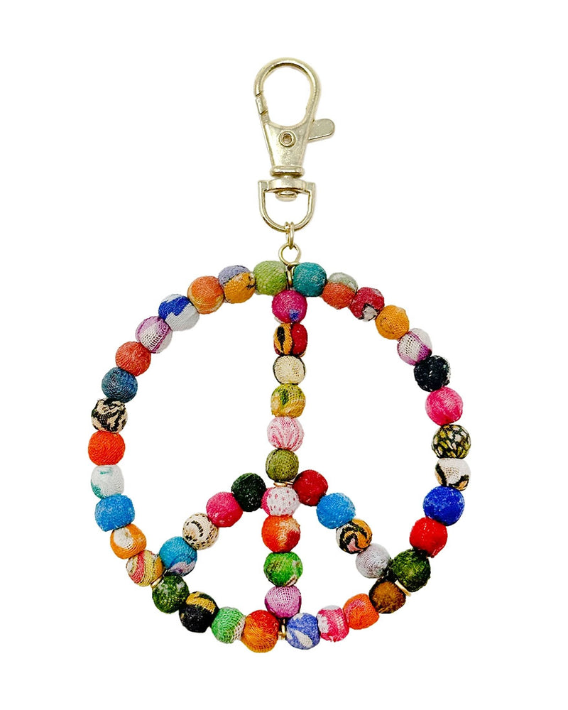 Kantha Peace Symbol Bag Clip