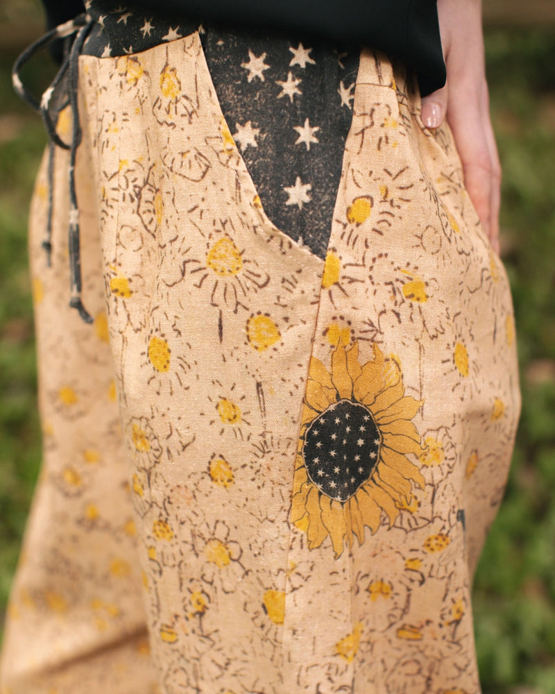 Sunflower Linen Cropped Artist Pants