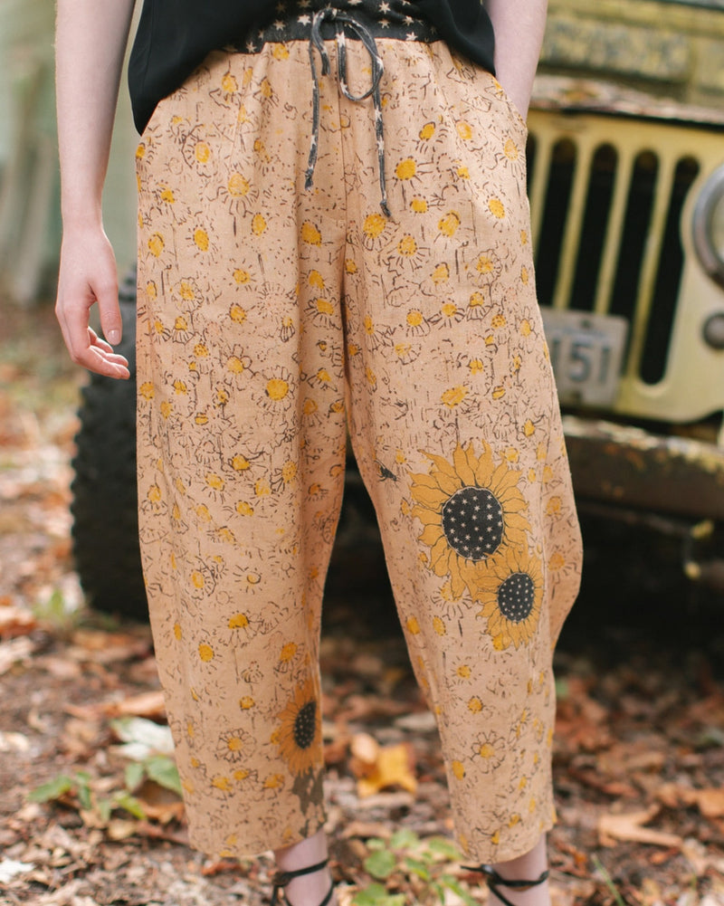 Sunflower Linen Cropped Artist Pants