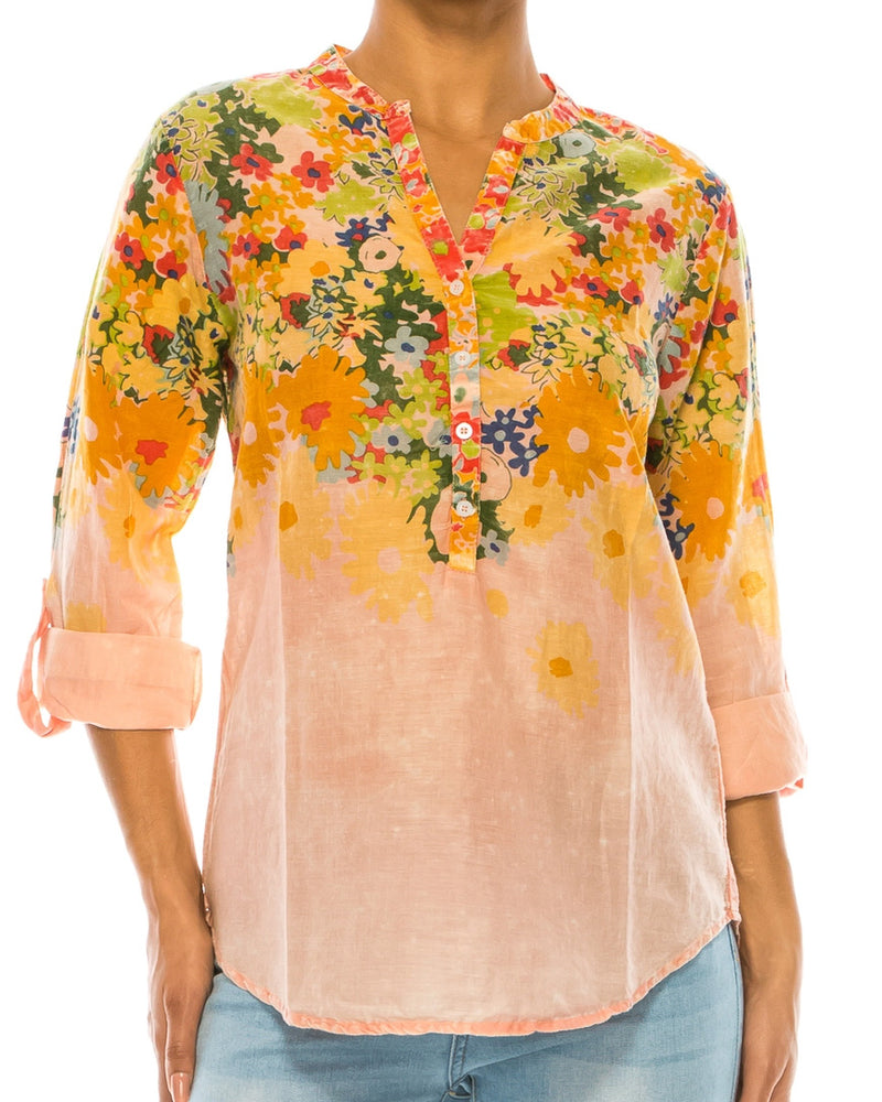 Spring Flowers Cotton Tunic