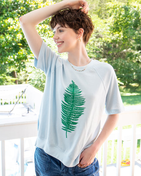 French terry short sleeve sweatshirt Clearance