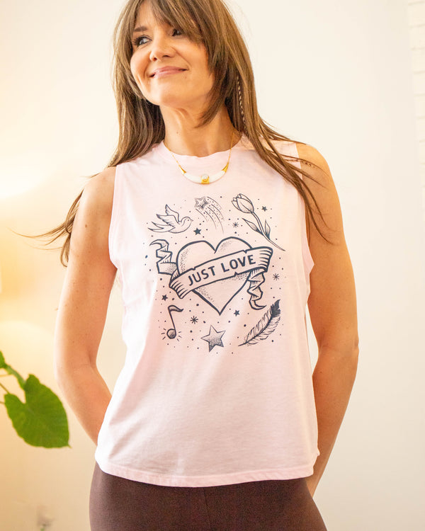 Just Love - Pink Muscle Tee