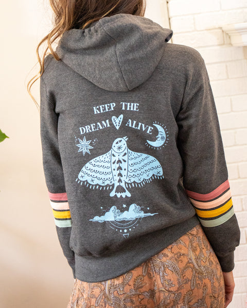 Keep The Dream Alive - Zip Hoodie with Stripes – SuperLoveTees