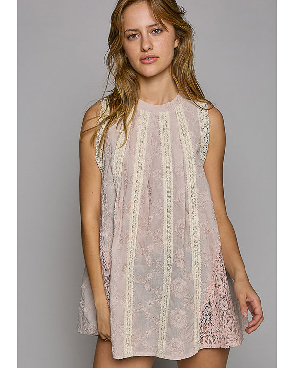 Dusty Rose Lacey Bell Tank