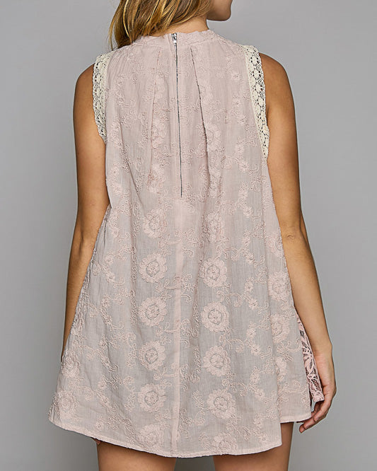Dusty Rose Lacey Bell Tank