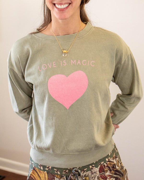 Love is Magic Sage Sweatshirt