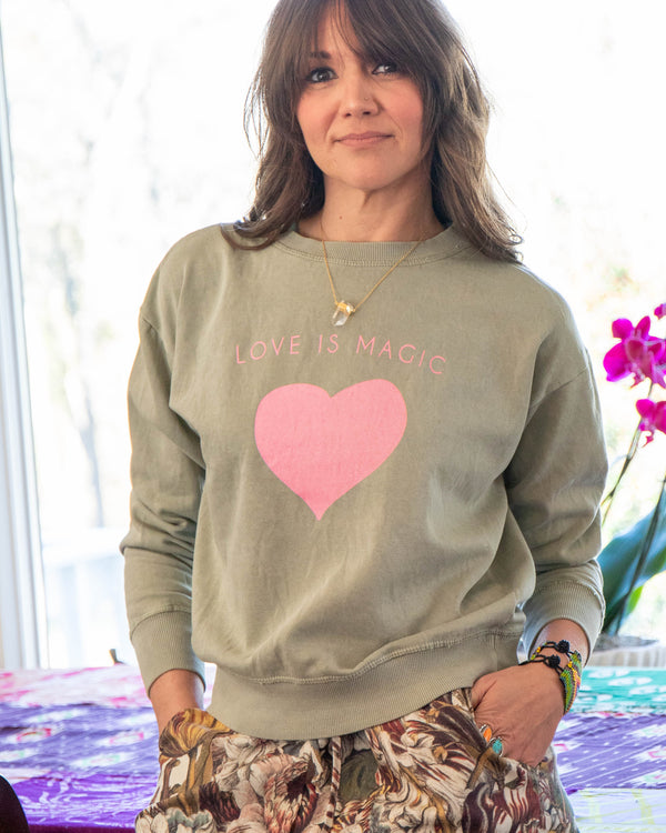 Love is Magic Sage Sweatshirt