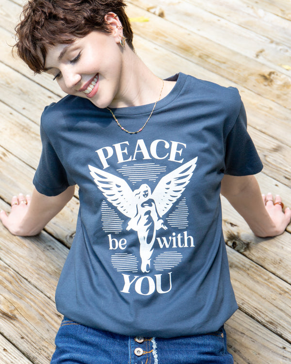 Peace Be With You - Light Navy Unisex Tee