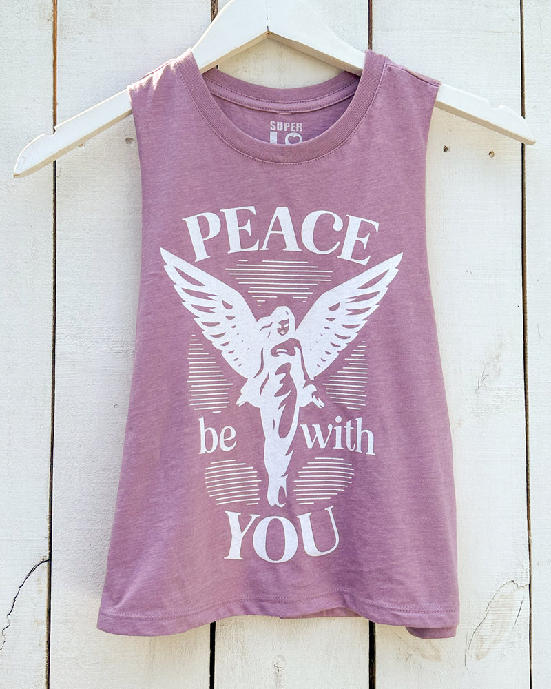 Peace Be With You  - Dusty Rose Racer Back Tank