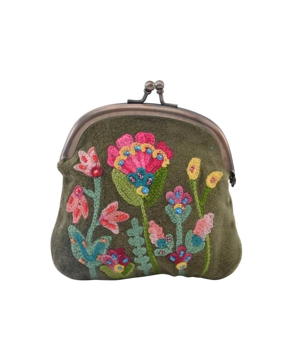 Floral Velvet Old Fashioned Coin Purse
