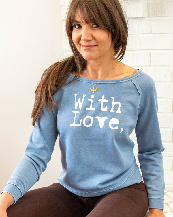 With Love Denim Blue Sweatshirt