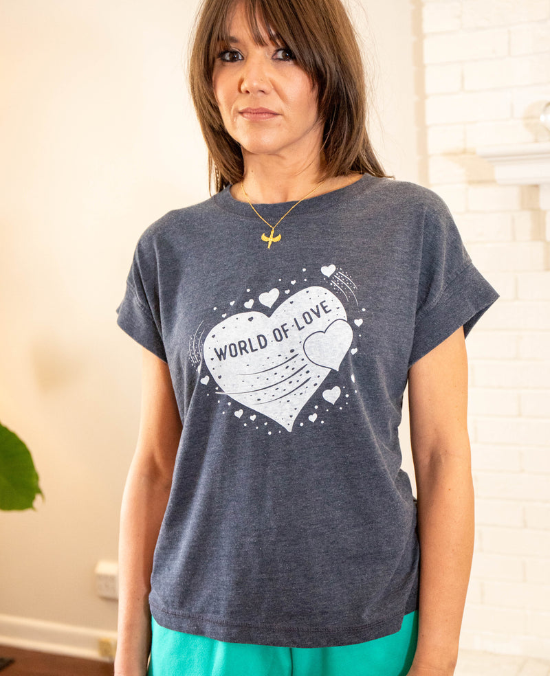 World of Love Washed Navy Tee