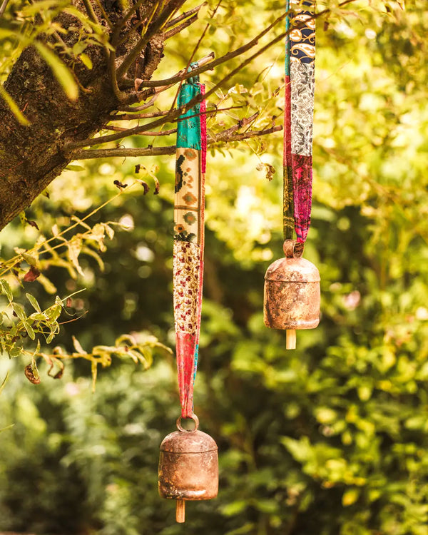 Copper Bell on Sari Ribbon