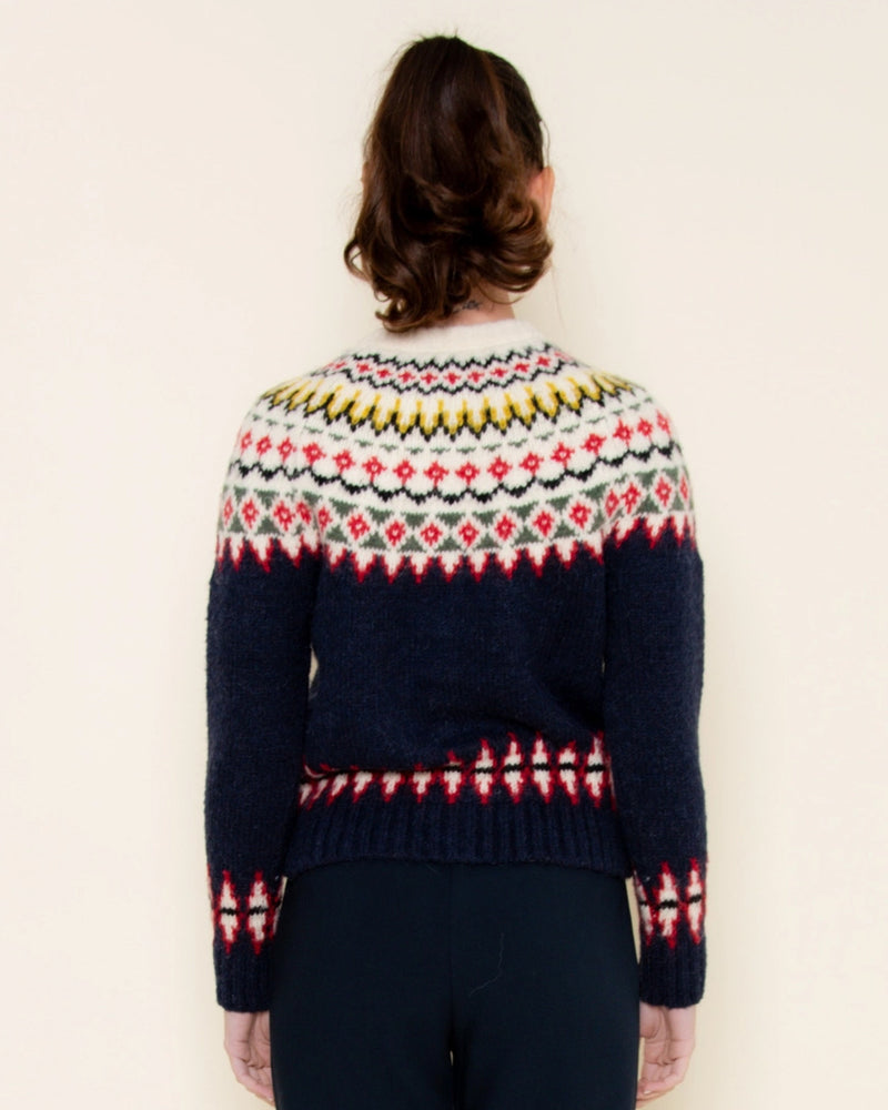 Navy Fair Isle Cardigan