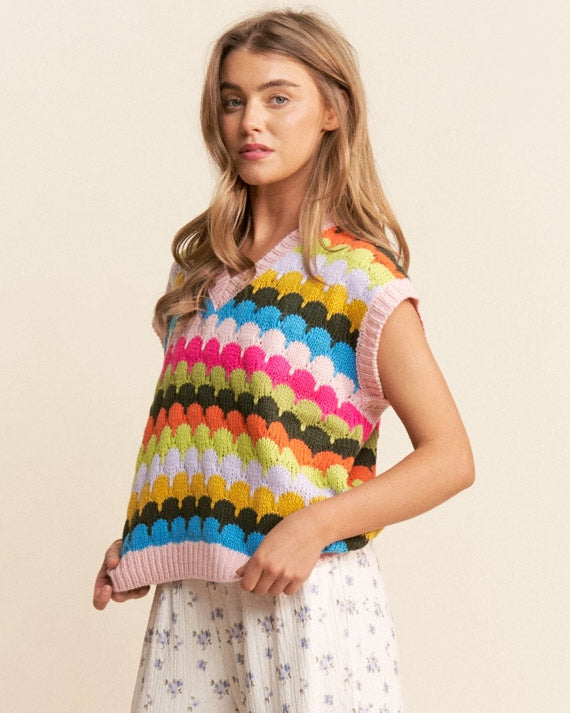 Rainbow Scallop Vest