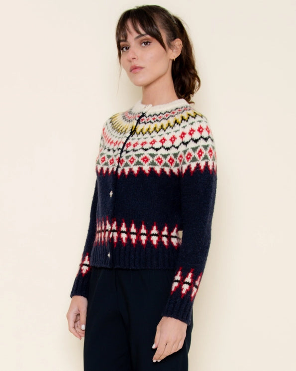 Navy Fair Isle Cardigan