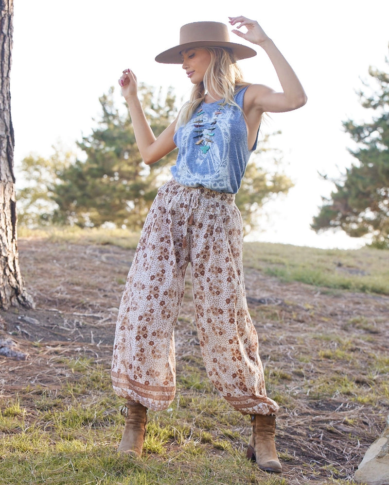 Calico Print Harem Pants