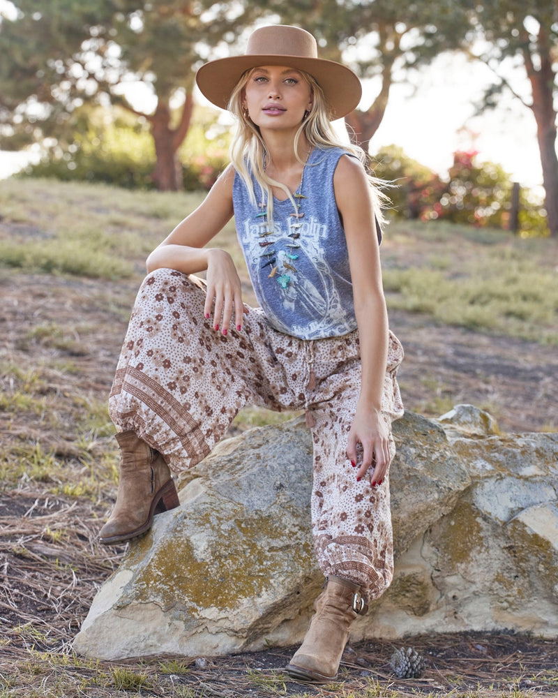 Calico Print Harem Pants