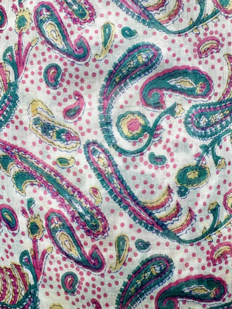 Calico Cotton Print Drop Waist Dress