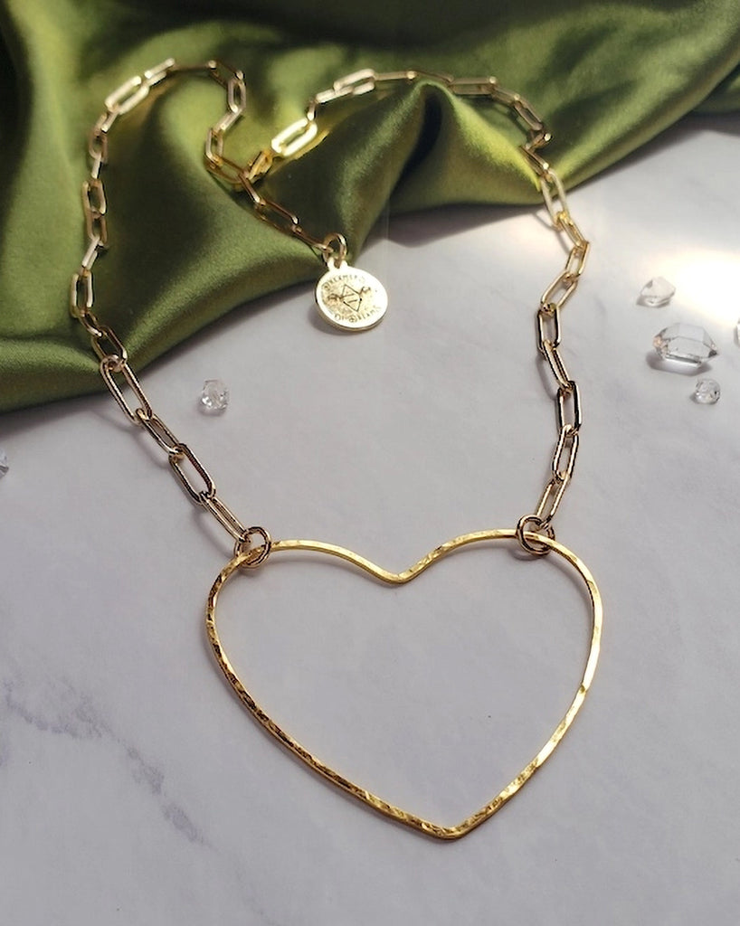 HEART ハート GOLD CD 極美品 Big_Heart_Gold_Paperclip_Chain