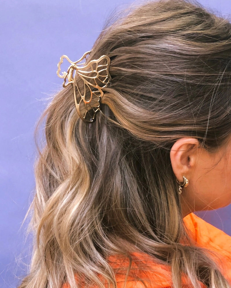 Gold Butterfly Claw Clip