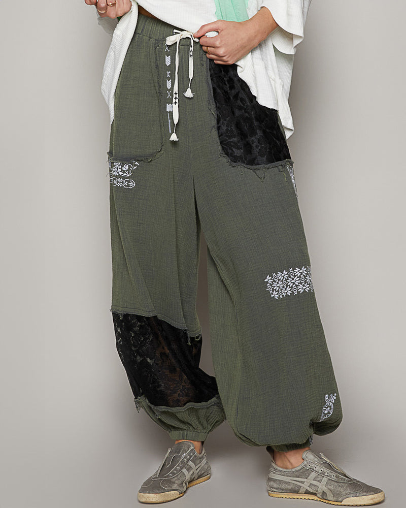 Moss Charcoal Gauzy Jogger