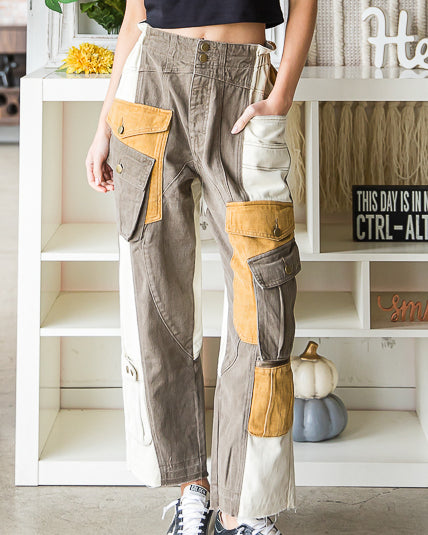 Color Block Cargo Pants