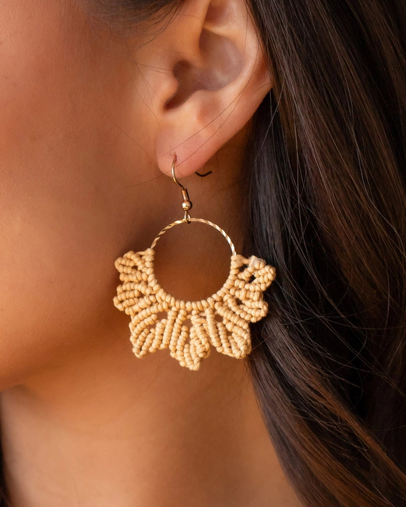 Seed Bead Lotus Earring