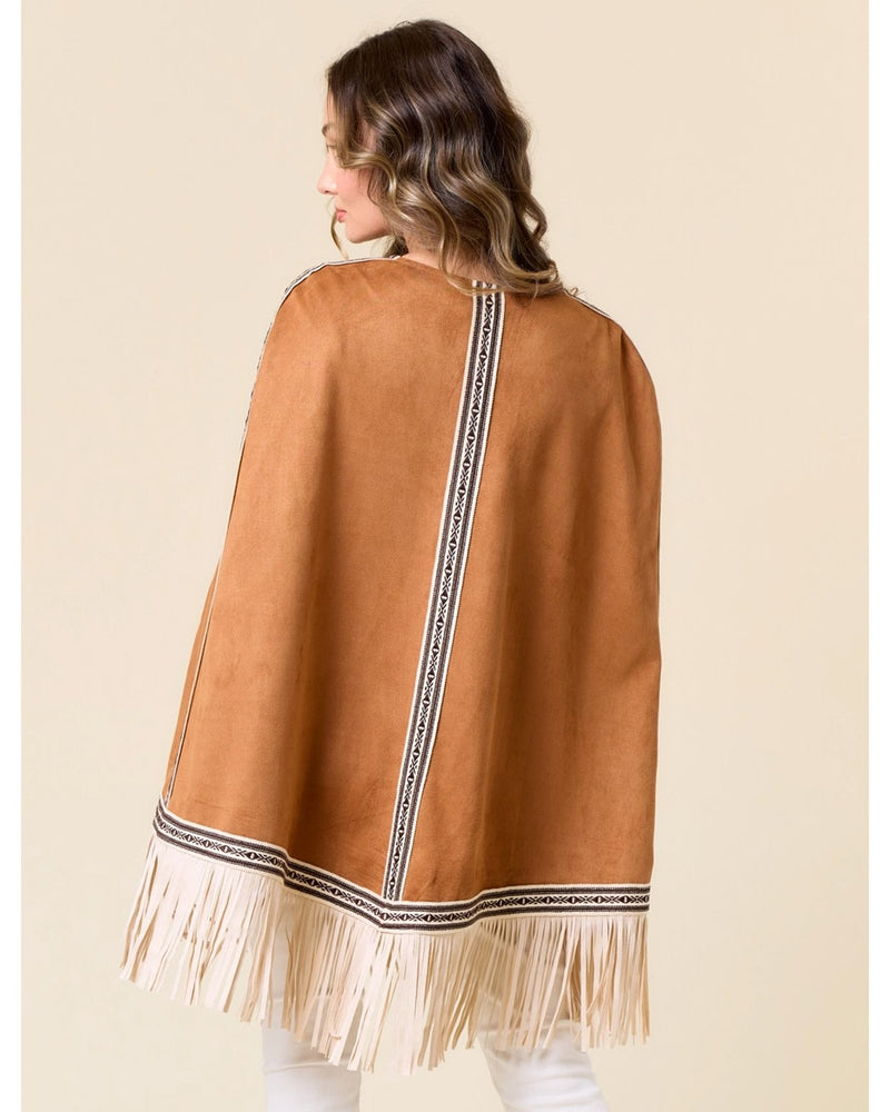 Fringed Embroidered Cape