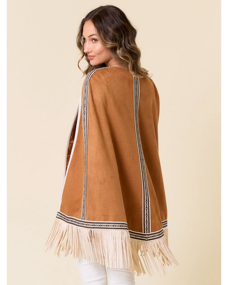 Fringed Embroidered Cape
