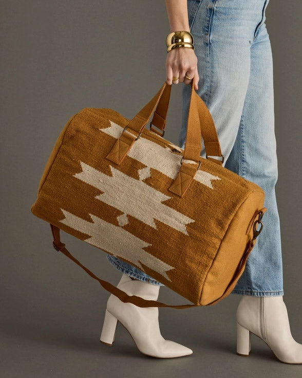 Camel & Cream Aztec Duffel