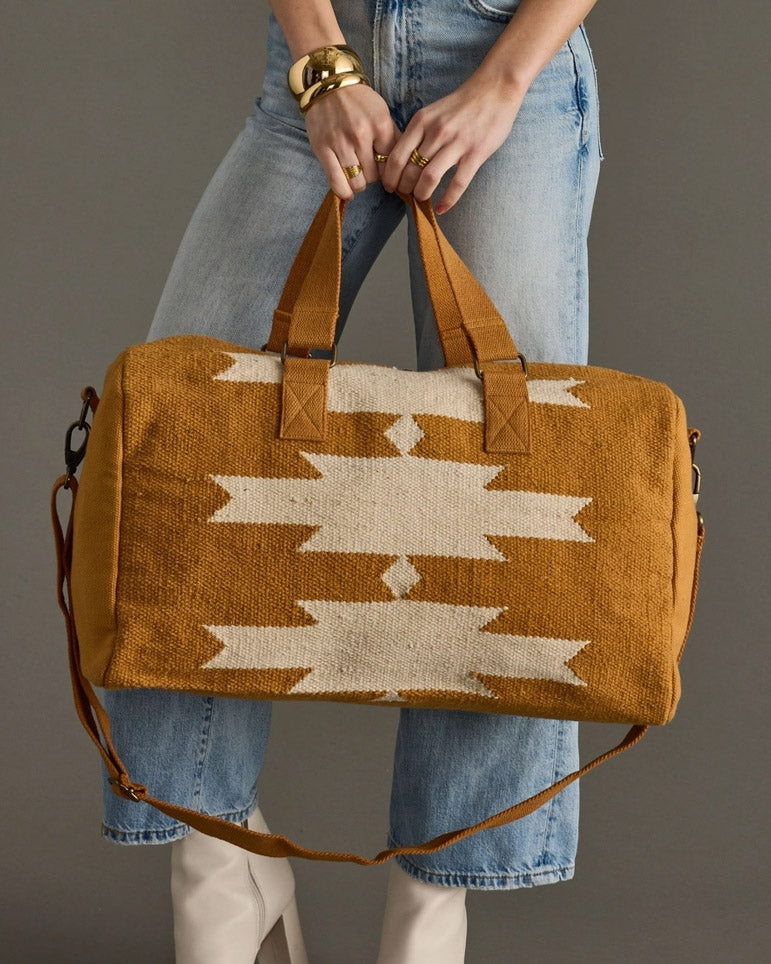 Camel & Cream Aztec Duffel
