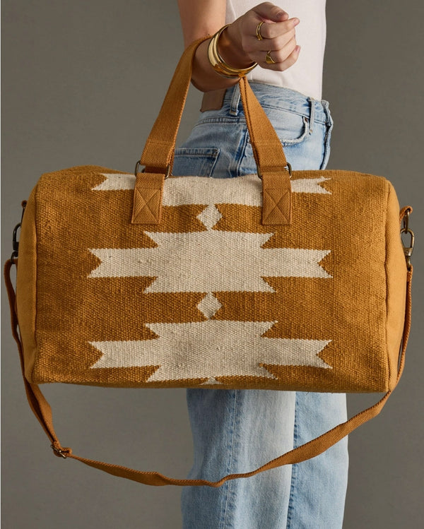 Camel & Cream Aztec Duffel