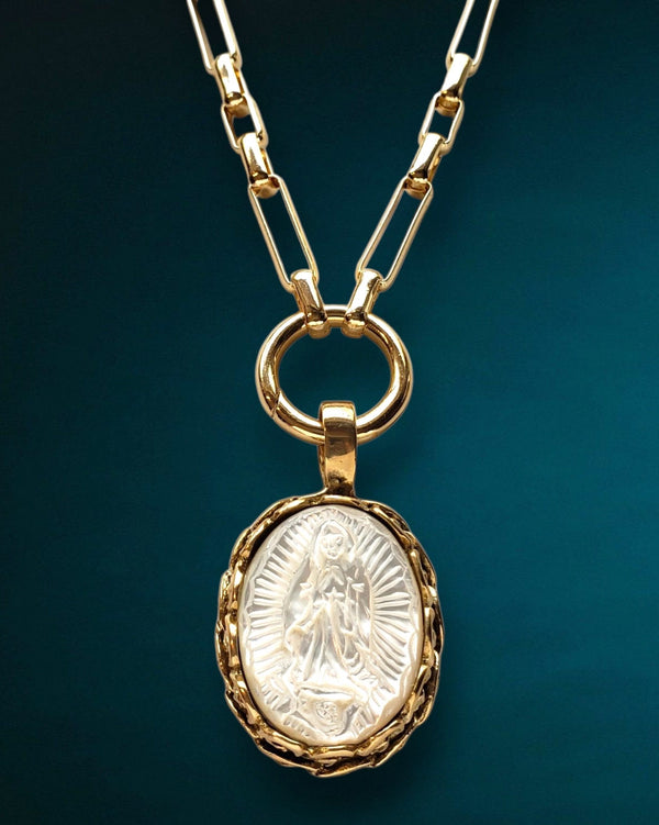 Mother Mary Carved Guadalupe Necklace
