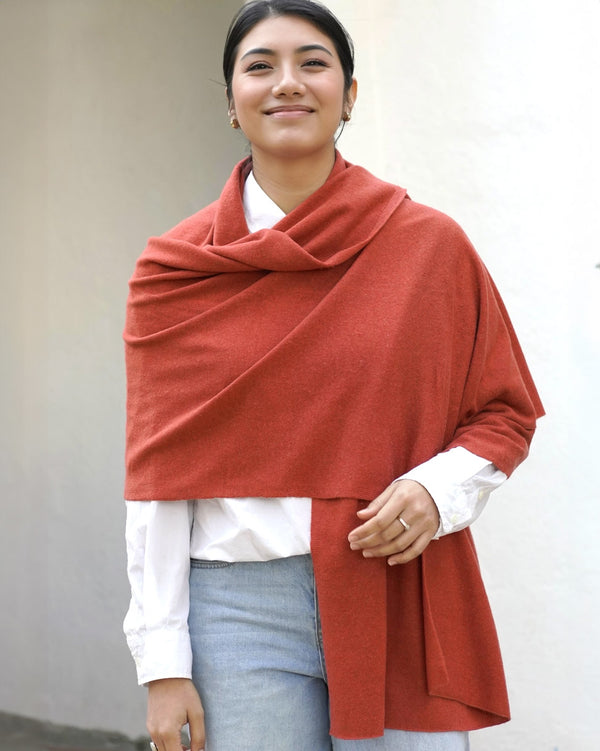 Persimmon Cashmere Wrap Scarf