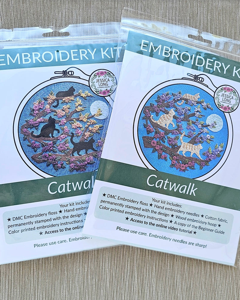 Cats & Full Moon Embroidery Kit