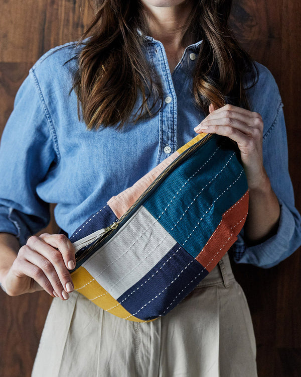 Organic Cotton Checkered Sling Bag