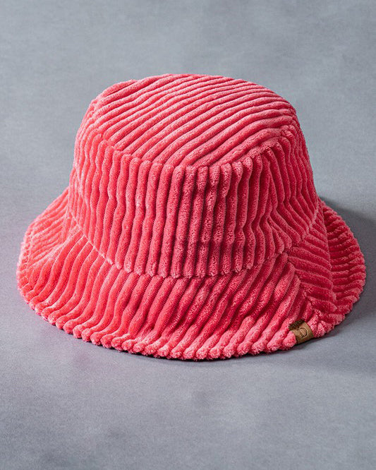 Pink Wide Whale Corduroy Bucket Hat