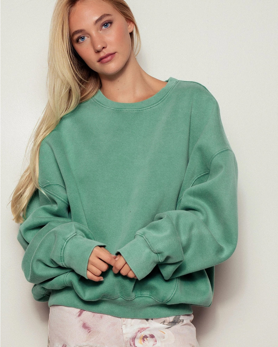 Green Oversized Sweatshirt – SuperLoveTees | Graphic Tees