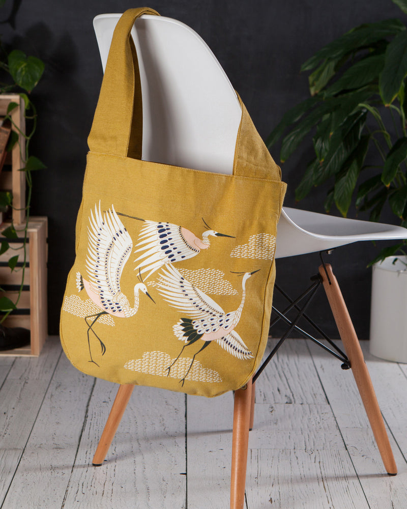 Gold Flying Crane Tote