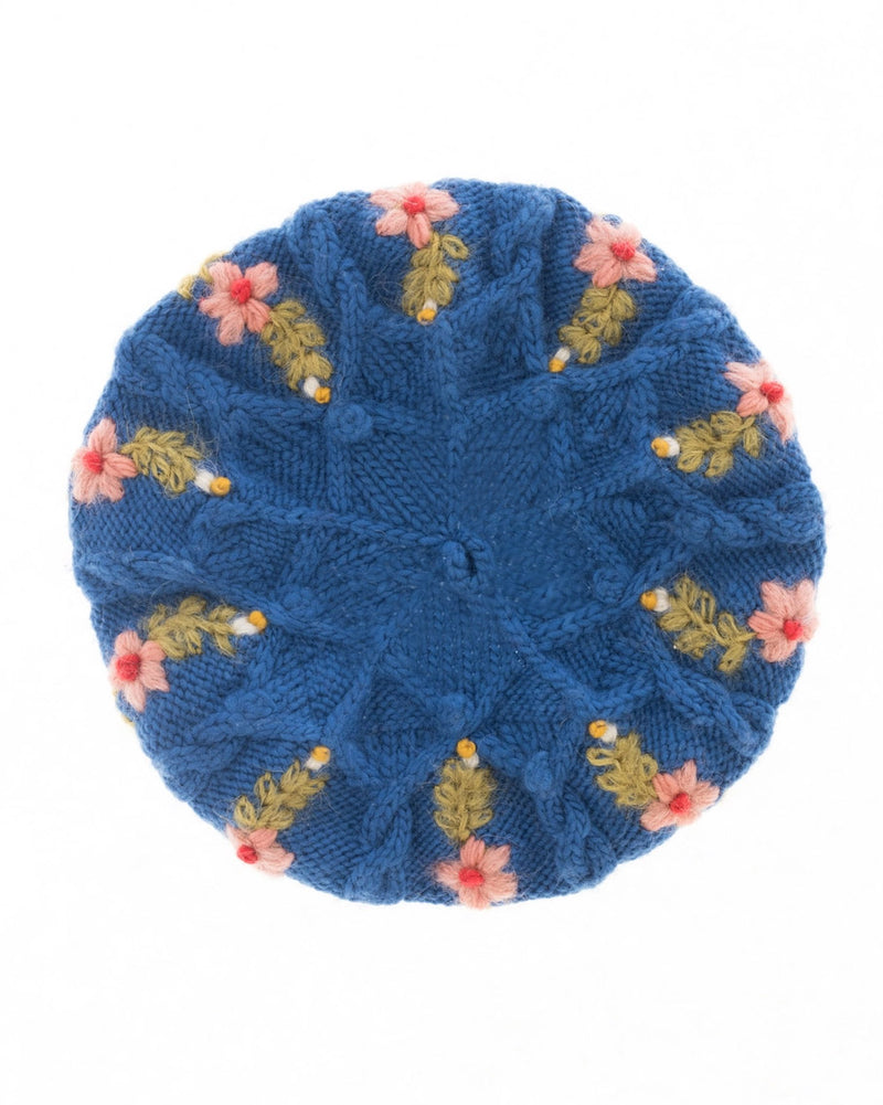Lapis Floral Wool Beret