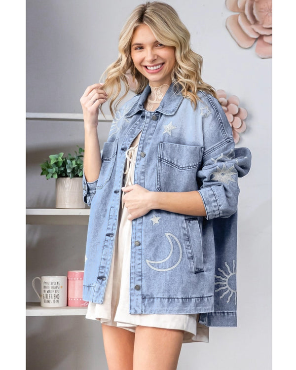 Embroidered Denim Barn Jacket