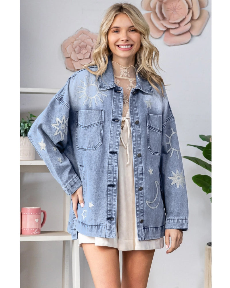 Embroidered Denim Barn Jacket