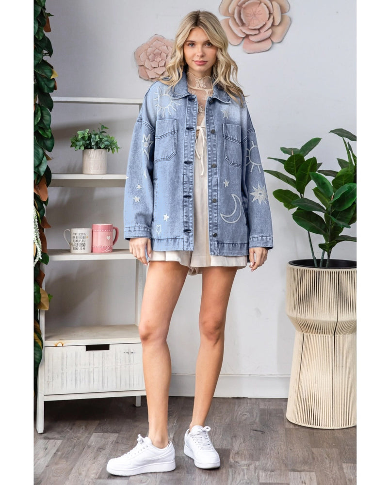 Embroidered Denim Barn Jacket