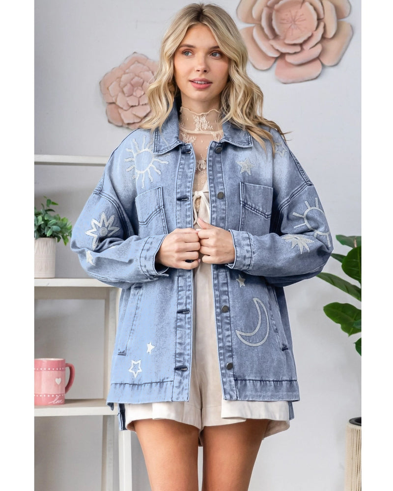 Embroidered Denim Barn Jacket