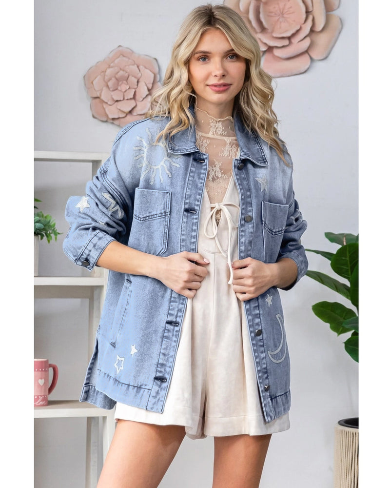 Embroidered Denim Barn Jacket