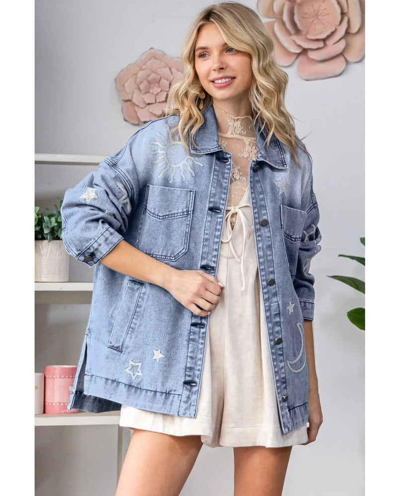 Embroidered Denim Barn Jacket