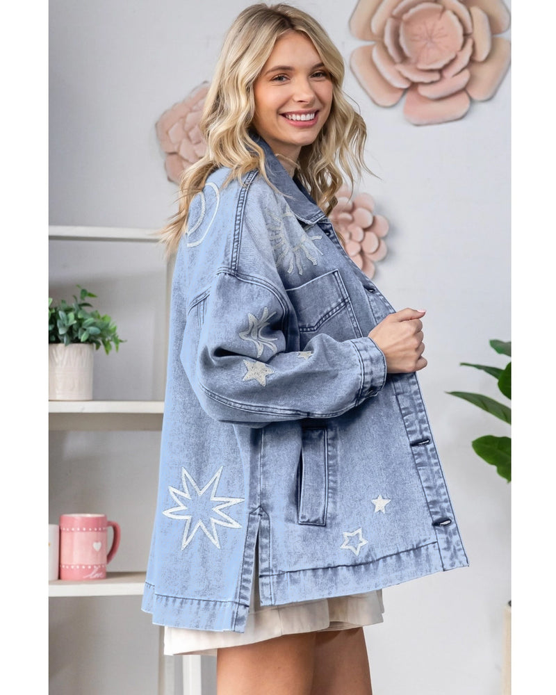 Embroidered Denim Barn Jacket